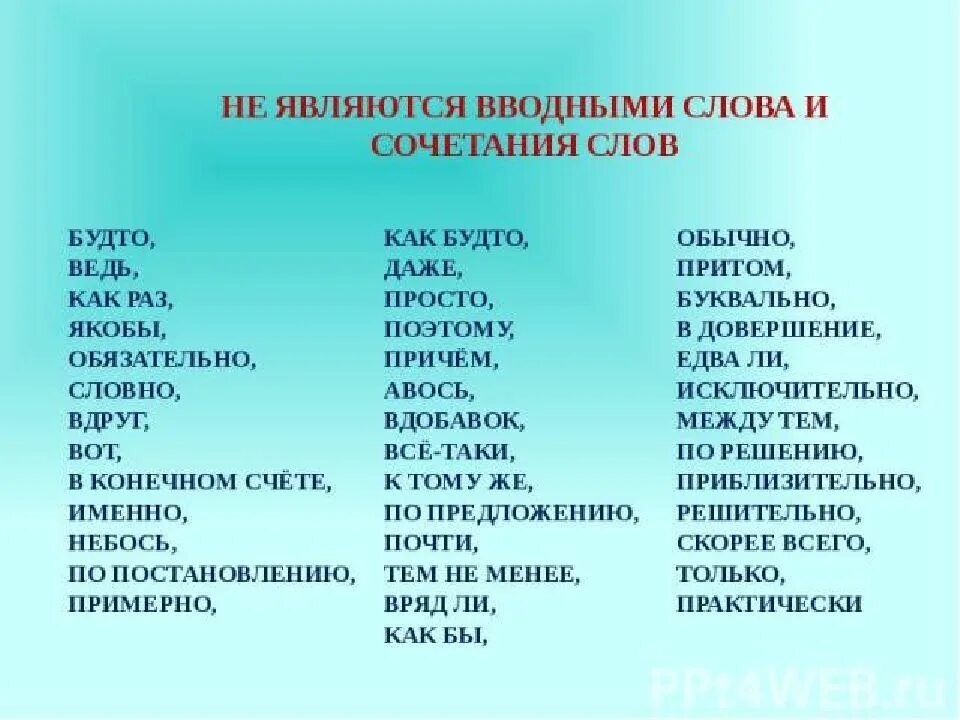 3 какие слова не являются вводными. Вводные слова. Вводные слова и вводные сочетания. Вводные слова сочетания и предложения. Вводные слова таблица ЕГЭ.