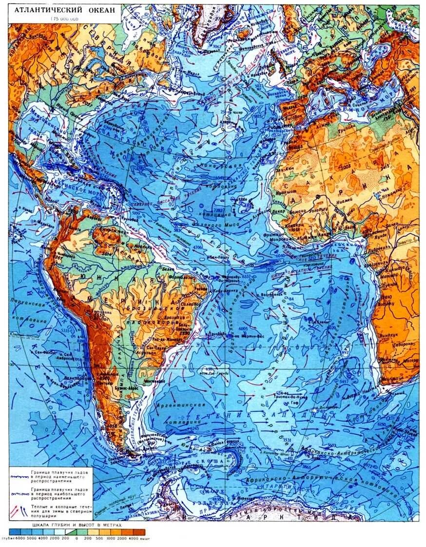 Атлантический океан географическая карта. Физическая карта Атлантического океана подробная. Атлантический океан на карте. Атлантический океан физическая карта. Атлантический океан какой залив