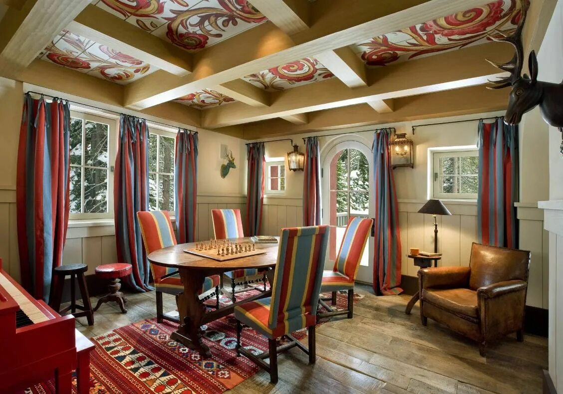 Интерьер деревянного дома в русском стиле с изразцами Russian interiors, Archite