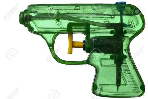Фото со стока - Green transparent plastic water pistol isolated on a white ...