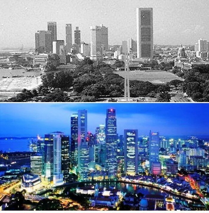 Изменился город. Сингапур 1970. Сингапур 1990. Сингапур 2000. Сингапур тогда и сейчас.