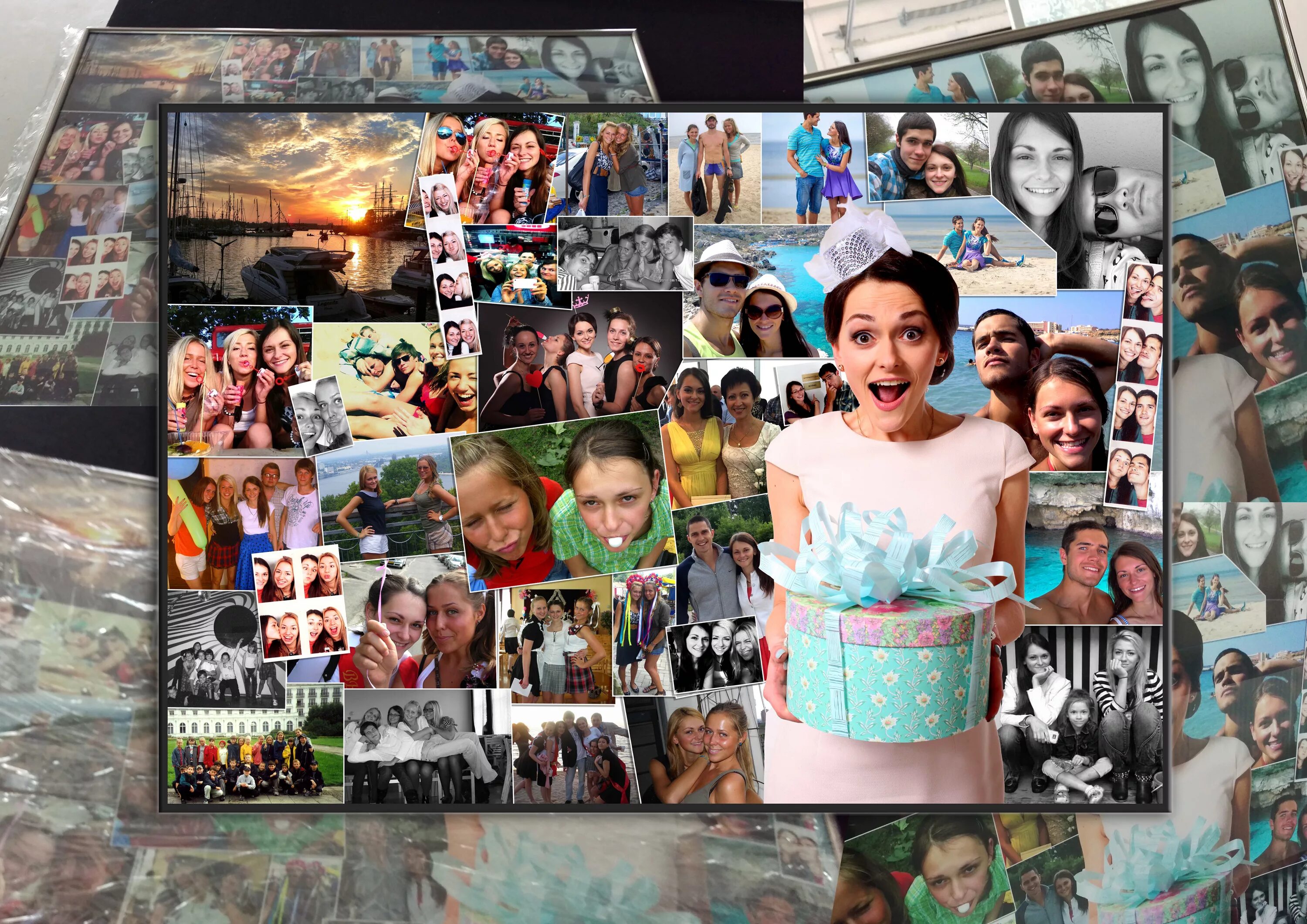 Коллаж из фотографий. Фотоколлаж из фотографий на юбилей. Оригинальные коллажи. Коллаж с днем рождения. Сделать красивое видео из фотографий