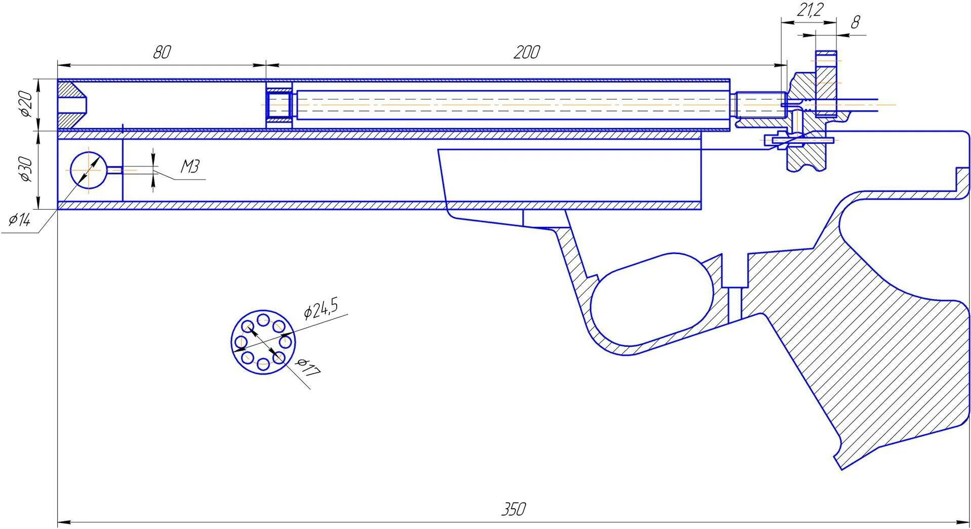 Ружье своими руками чертежи. Чертежи ПСП винтовки 6.35. PCP пневматика чертеж. Чертеж пневматической винтовки PCP. Чертежи ПСП винтовки.