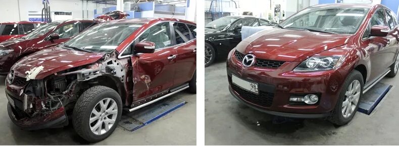 После года покраски. Мазда сх5 битая. Кузовной элемент Mazda cx7. Мазда CX-7 кузов. Кузовной ремонт авто до и после.