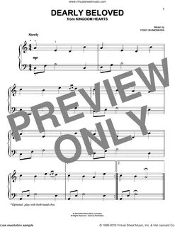 Dearly Beloved (from Kingdom Hearts) sheet music for piano solo Virtu...