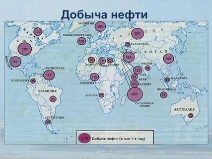 основные центры нефти