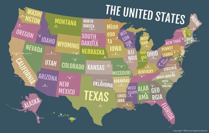 I was in the us. The United States of America карта. USA States Map. Интересные карты США. США по Штатам.