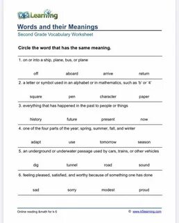 Words and their meanings
