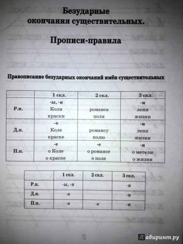 Задания безударные окончания существительных 3 класс