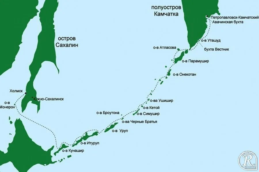 Курильские острова на карте россии названия. Курильские острова на карте России. Карта северных Курильских островов. Острова Курильской гряды.