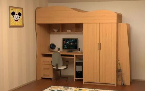 Детский уголок с кроватью и столом