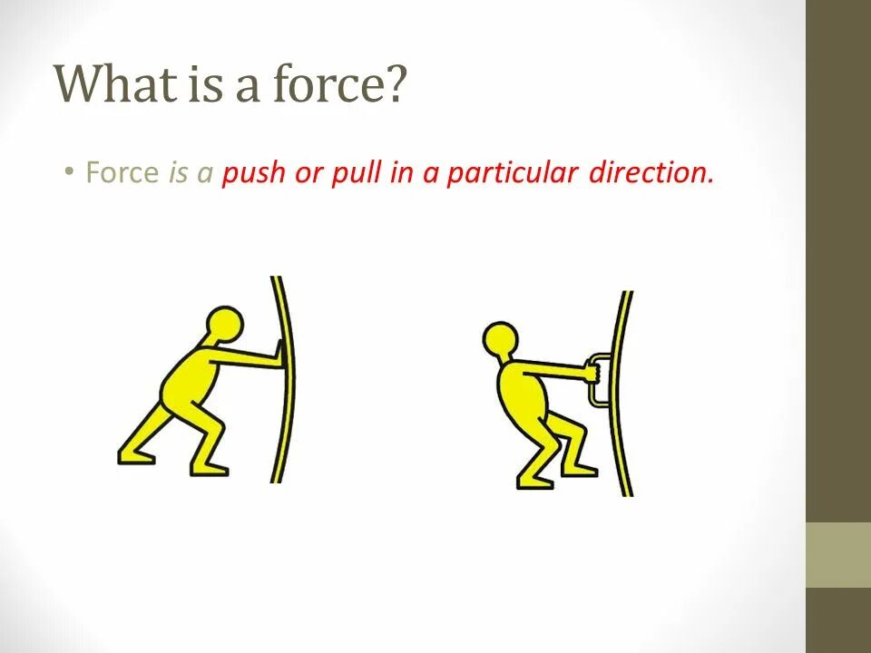 Is a force. Push or pull. net force. force ppt. what is a push.