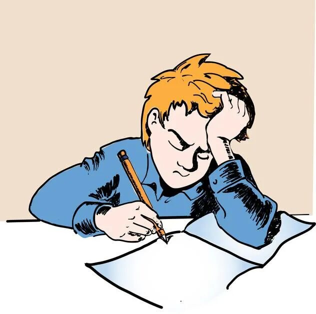 Ученик быстро сделал уроки но неправильно решил. Грустный ученик. плохой ученик. ученик двоечник. недовольный ученик.