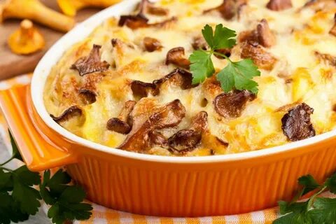 Запеканка с картошкой грибами и сыром