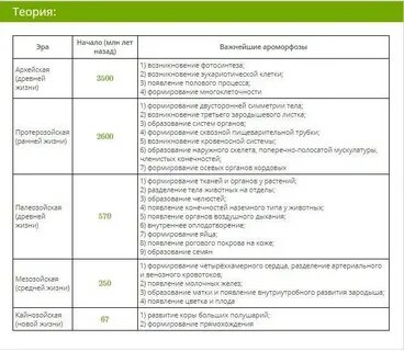 Ароморфозы растений и животных таблица