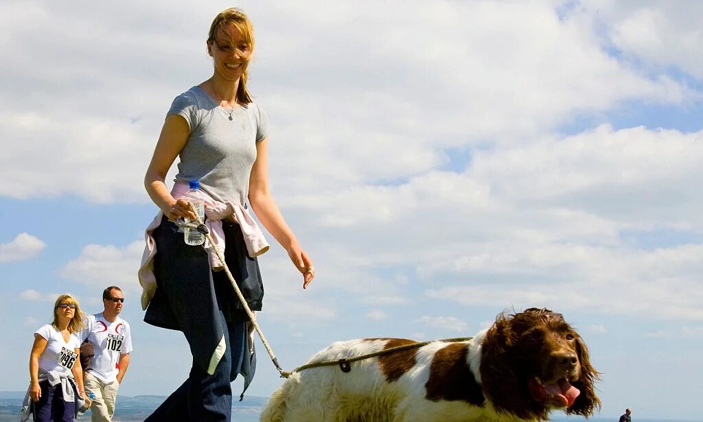 Person Walking Dog. Walking Pet рекорд. Dog moderate Active. Owning a Pet. Walking pet