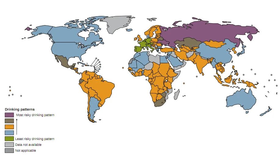 Drinking countries. Alcohol consumption by Country Map. Global alcohol consumption 2022. Statistics of alcoholism in the World. Цвета стран GIS Global.