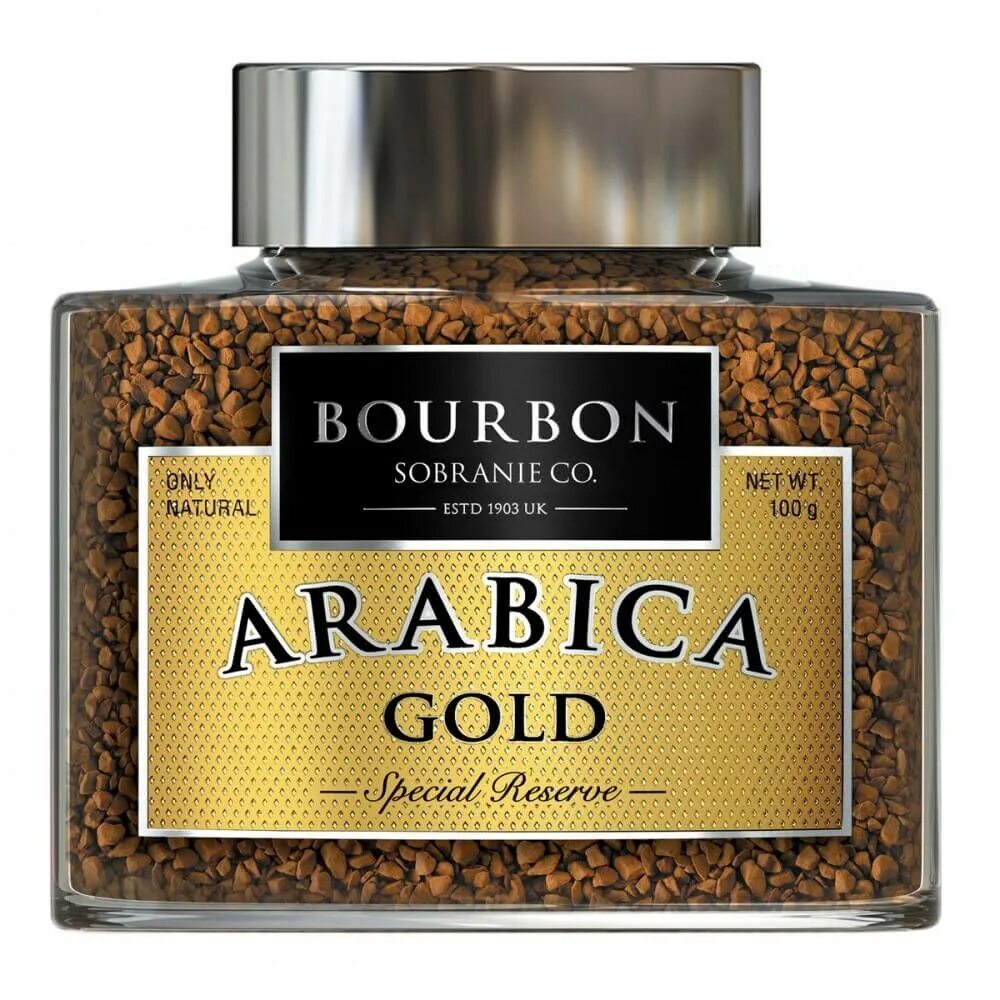 Кофе растворимый Bourbon Arabica Gold, 100 г. Кофе Bourbon Arabica Gold растворимый 100гр. Bourbon Gold Arabica 100г с/б. Кофе Gold Arabica 1.