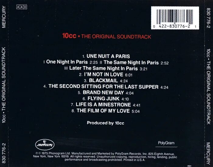 10cc the Original Soundtrack 1975. 10 Cc "Original Soundtrack". 1975: The Original Soundtrack. Album 10cc the Original Soundtrack. Soundtrack 10