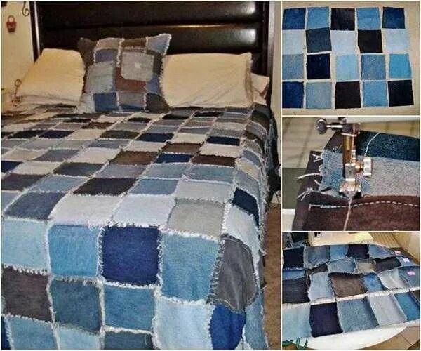 Покрывало старых джинсов своими руками фото Don't toss your old jeans. Here are 23 fun and creative crafts you do with them