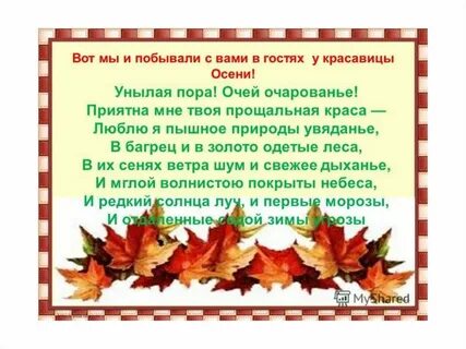 Осень пора увядания природы диктант 8 класс
