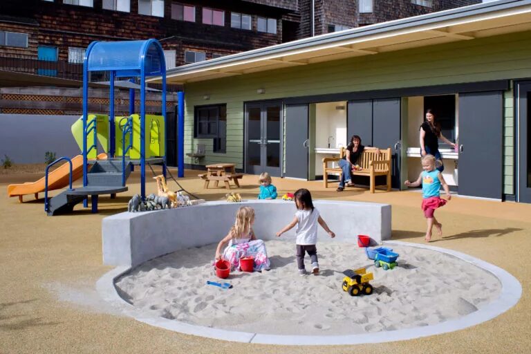 Child yard. Play Yard. Building Yard for children. Modular Construction Schools. Mamakids (trend Play Yard.