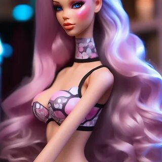 "Incredibly beautiful barbie girl, complex hairstyle,symbiosis of girl...