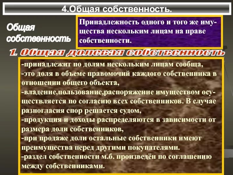 Субъекты общей долевой собственности. Общая долевая собственность.