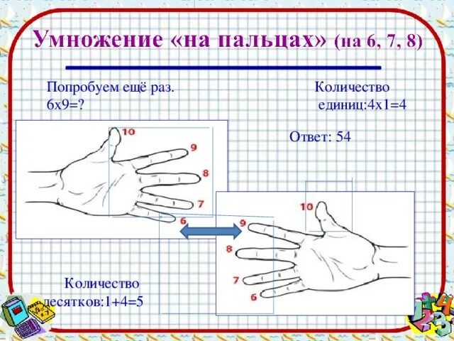 Легкое умножение на пальцах. Способ умножения на пальцах. Способ умножения на 9 на пальцах. Умножение на руках. Таблица умножения на пальцах.