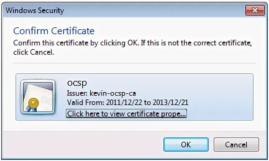Certificate not found