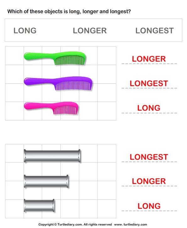 Long compare. Comparing objects. Objects for Comparison for Kids. Objects to compare. Length Worksheet.