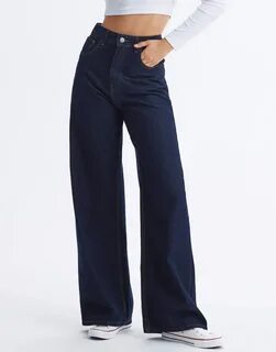 Джинсы wide leg с высокой посадкой