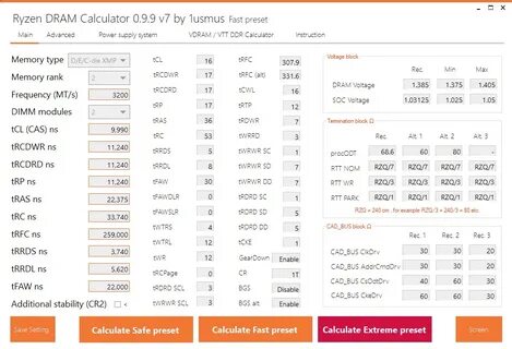 Dram calculator for ryzen