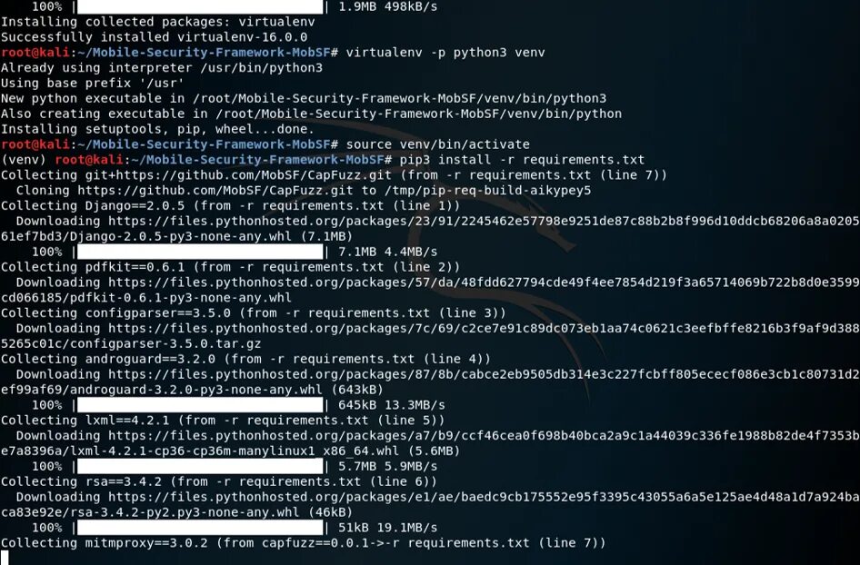 Как установить requirements txt. MOBSF. Androguard. Source venv/bin/activate. Для чего configparser.