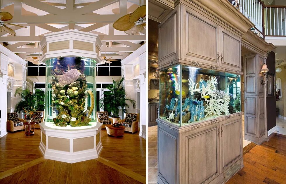 Аквариум в интерьере дома 10 Cool Fish Tanks for Your Office Home staging tips, Home aquarium, Aquarium de