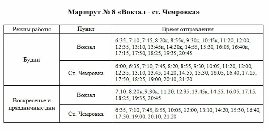 Расписание автобусов 106 бийск