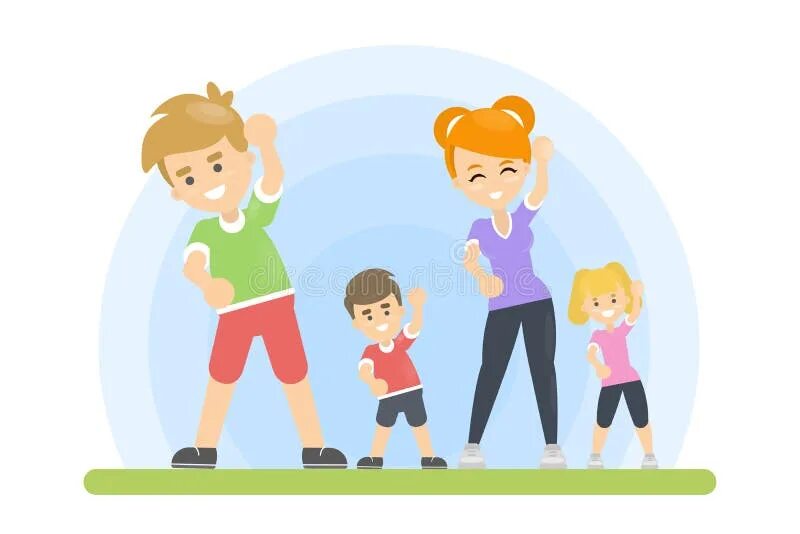 Спортивная семья. Спортивная семья рисунок. Семья занимается спортом. Дети с родителями занимаются спортом.