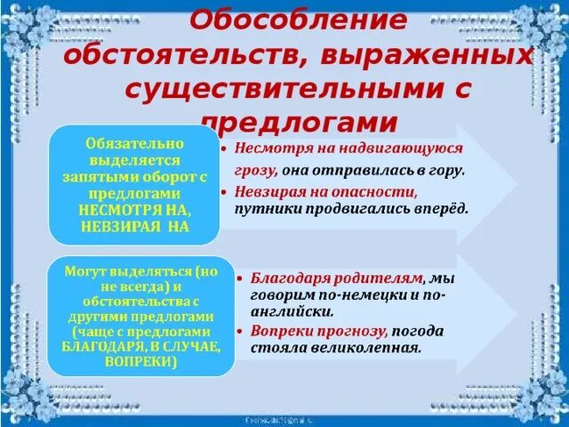 Обособленное обстоятельство выраженное существительным с предлогом. Обособление обстоятельств выраженных существительным с предлогом. Обособленные обстоятельства выраженные сущ с предлогом. Обособление обстоятельств выраженных существительными.