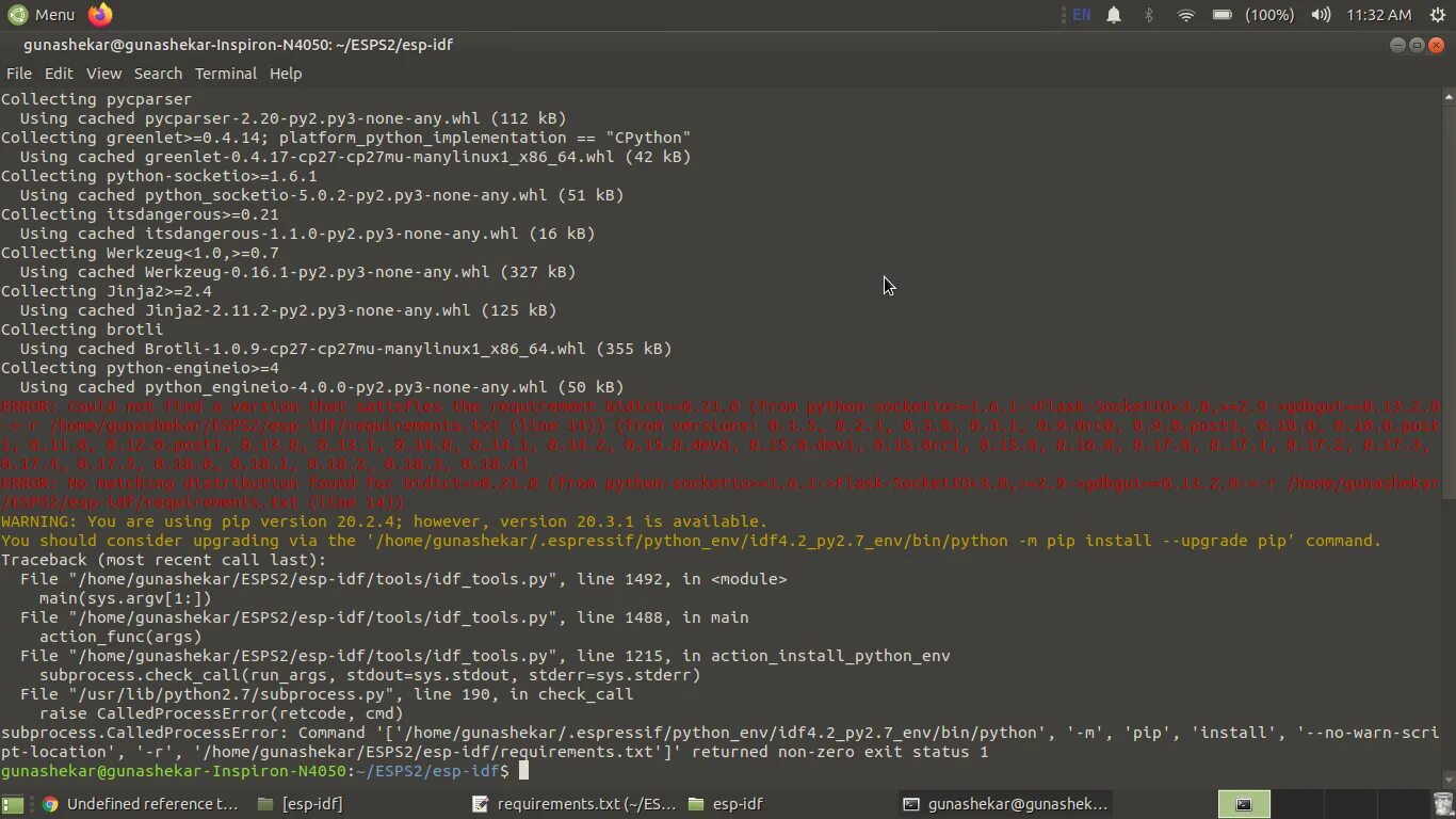 Команда для версий Pip. Polaris Alpha IDF ошибки. There was an Error checking the latest Version of Pip.. Ubuntu Error were found while checking the Disk. Error checking id