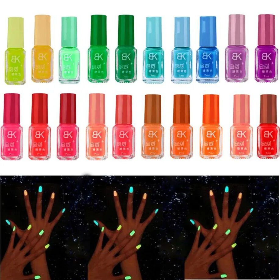 Где купить лака. Лак Nail Polish Fluorescent. Гель полиш для ногтей оттенок 07 палитра. Glow in Dark гель лак. Флуоресцентный гель лак для ногтей.