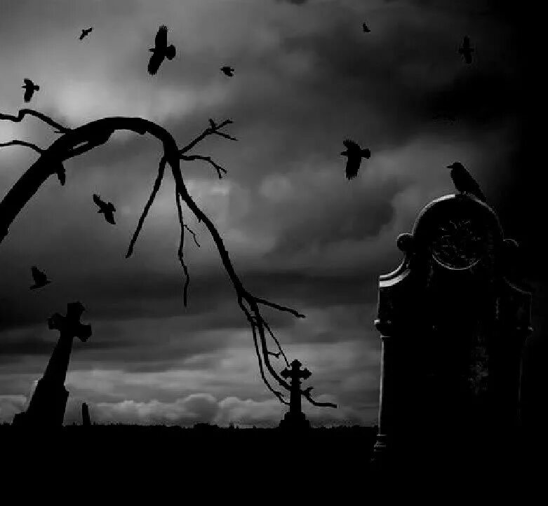 Несчастье мрачно. Мрачное кладбище. Могила мрачная. Зловещее кладбище. Кладбище Готика ворон.
