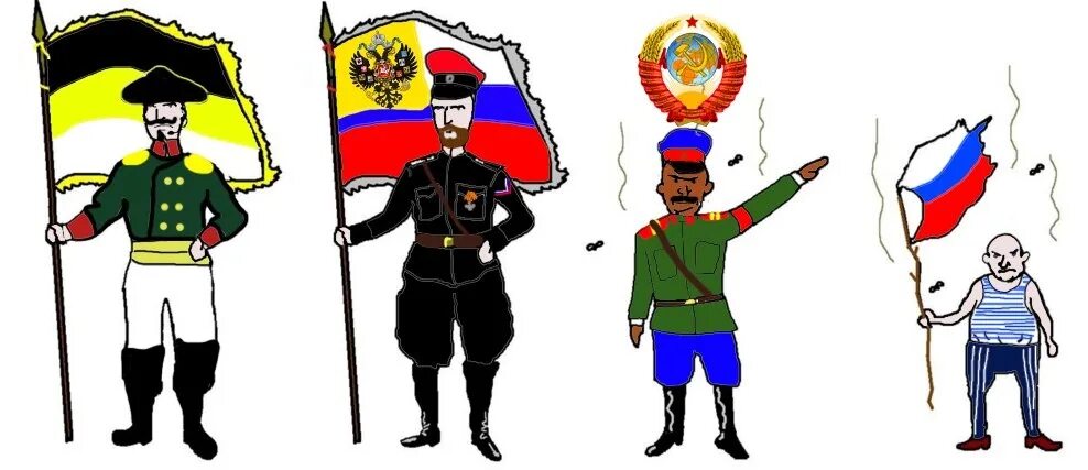 Российская имп. Русское национальное государство. Русские солдаты с флагом империи. Знамена белой армии.