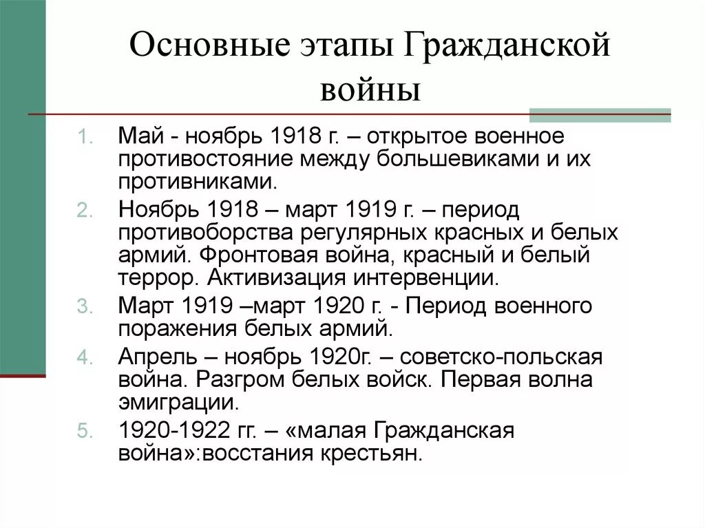 Причины войны гражданской войны 1918 1921. Этапы гражданской войны 1917-1920. 1.Причины и основные этапы гражданской войны в России.. Этап гражданской войны (1919-1922).. Октябрь 1917 октябрь 1922