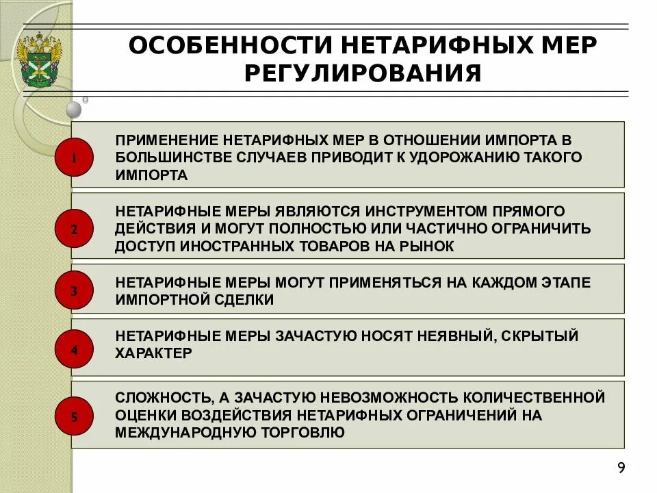 Ограничение международной торговли. Меры нетарифного регулирования. Нетарифное таможенное регулирование. Нетарифные меры таможенного регулирования. Классификация мер нетарифного регулирования.