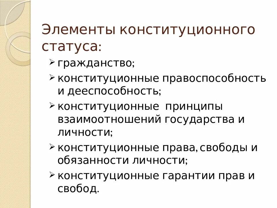 Элементы консьиьуцилнного право.