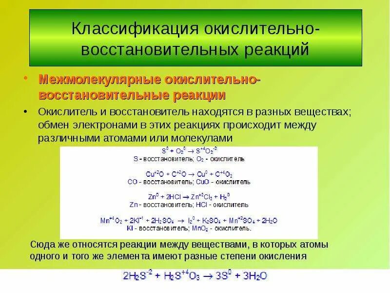 2 окислительно восстановительные реакции типы. Межмолекулярные окислительно-восстановительные реакции это. Восстановитель в реакции. Схема окислительно восстановительной реакции. Межмолекулярные реакции ОВР.