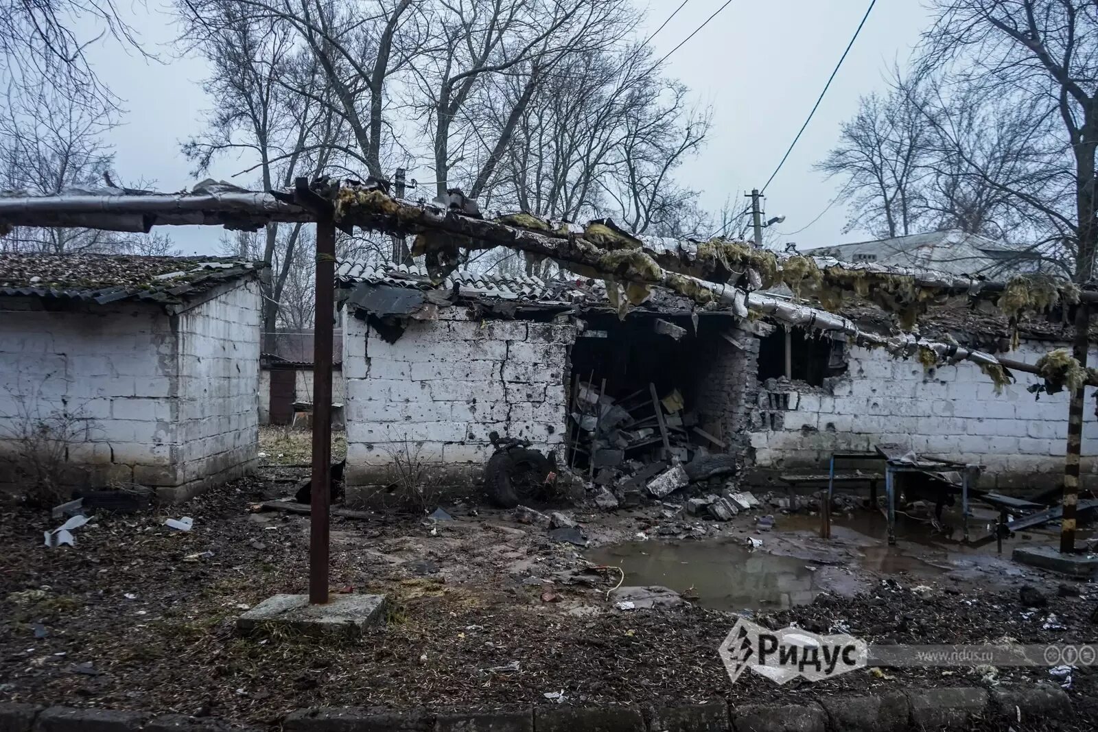 Разбомбленный дом Киевский район Донецка.