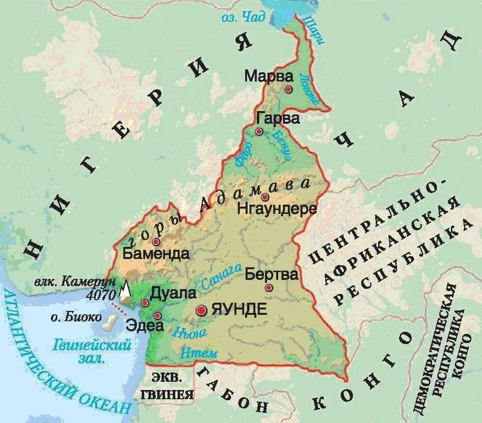 Гора камерун на карте африки