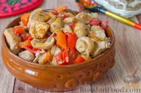 Болгарский перец с мясом в казане