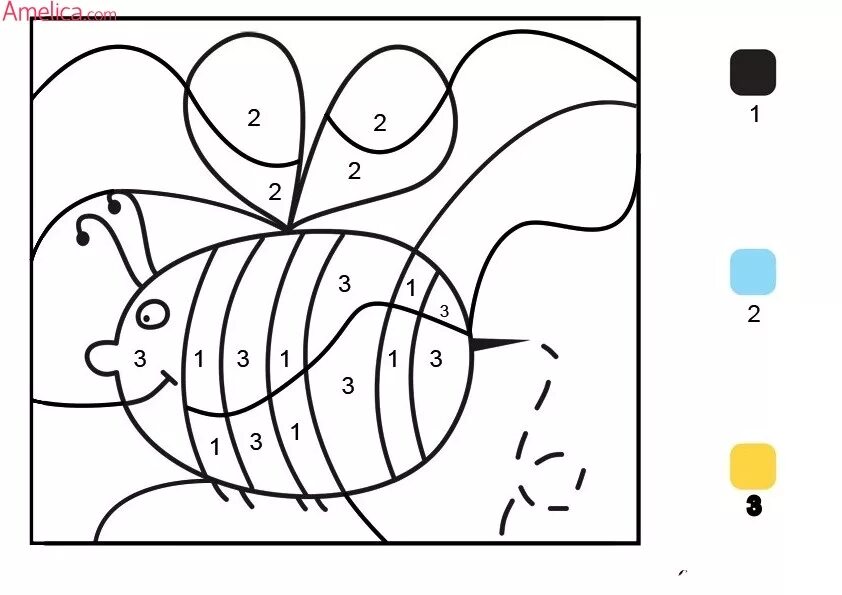 Раскраска по номерам 4 5 лет распечатать